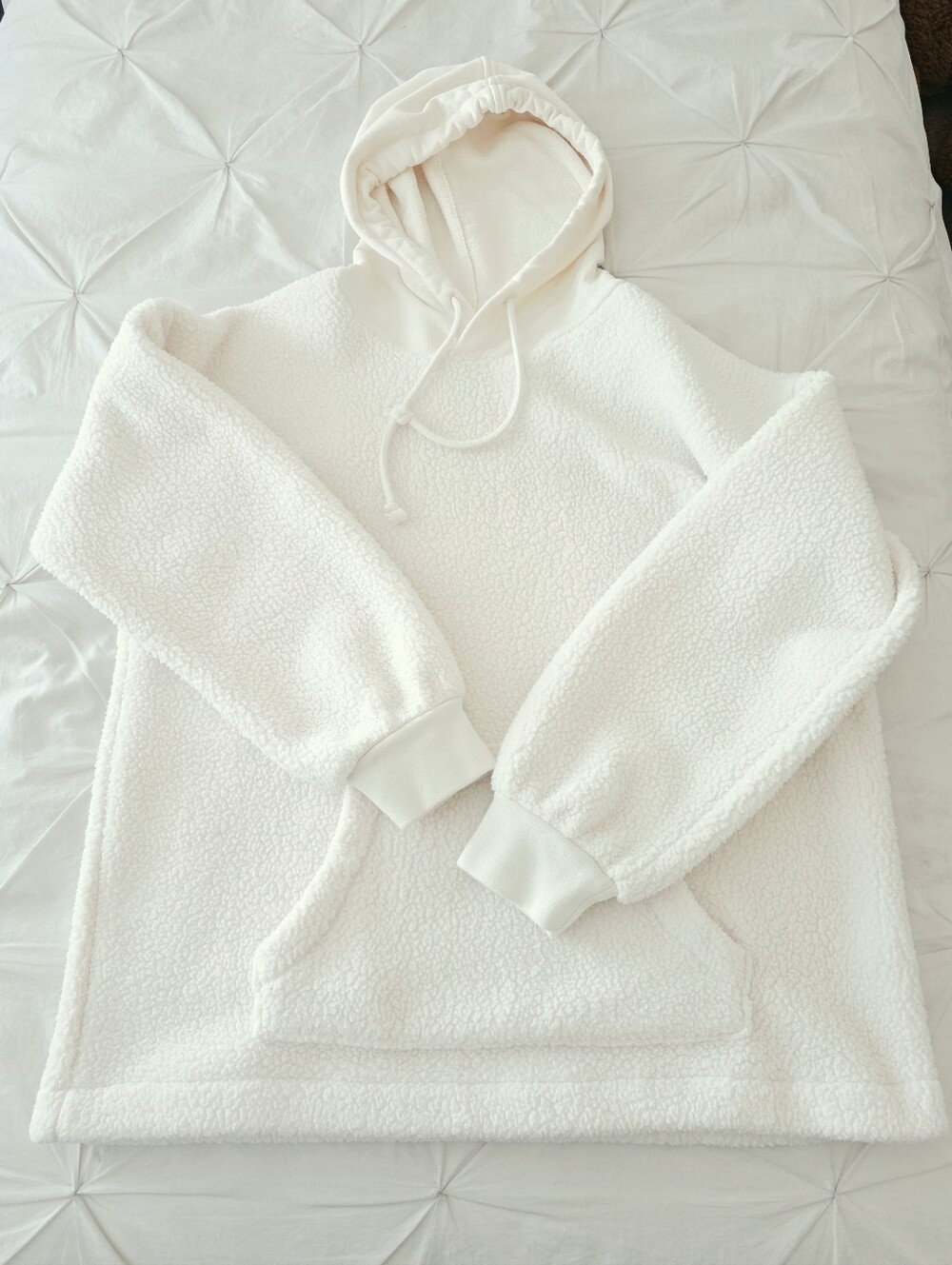 Madewell (Re)sourced Fleece Bubble-Sleeve Hoodie Sweatshirt